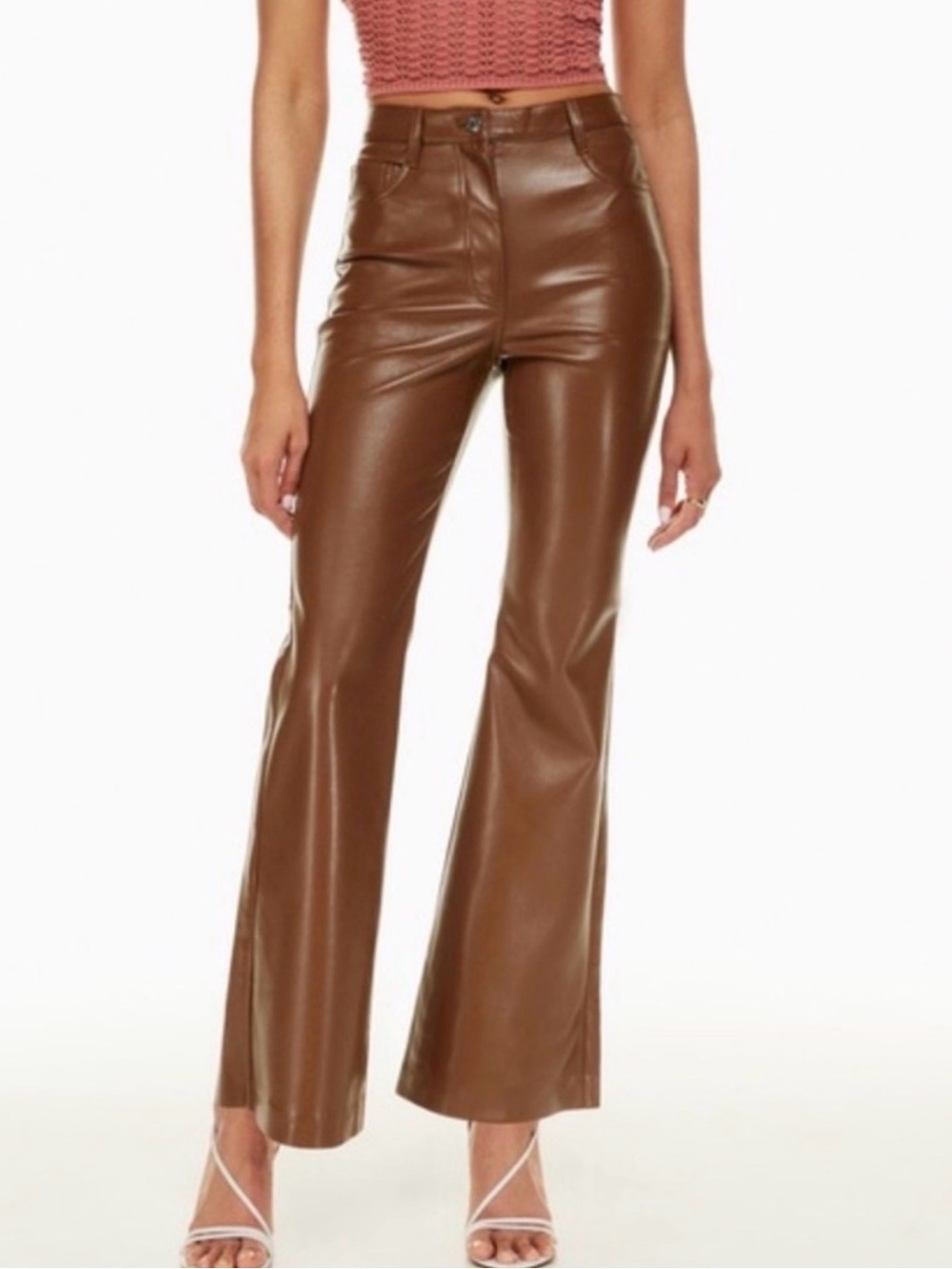 Wilfred Leather-Look Melina Pants in Cognac